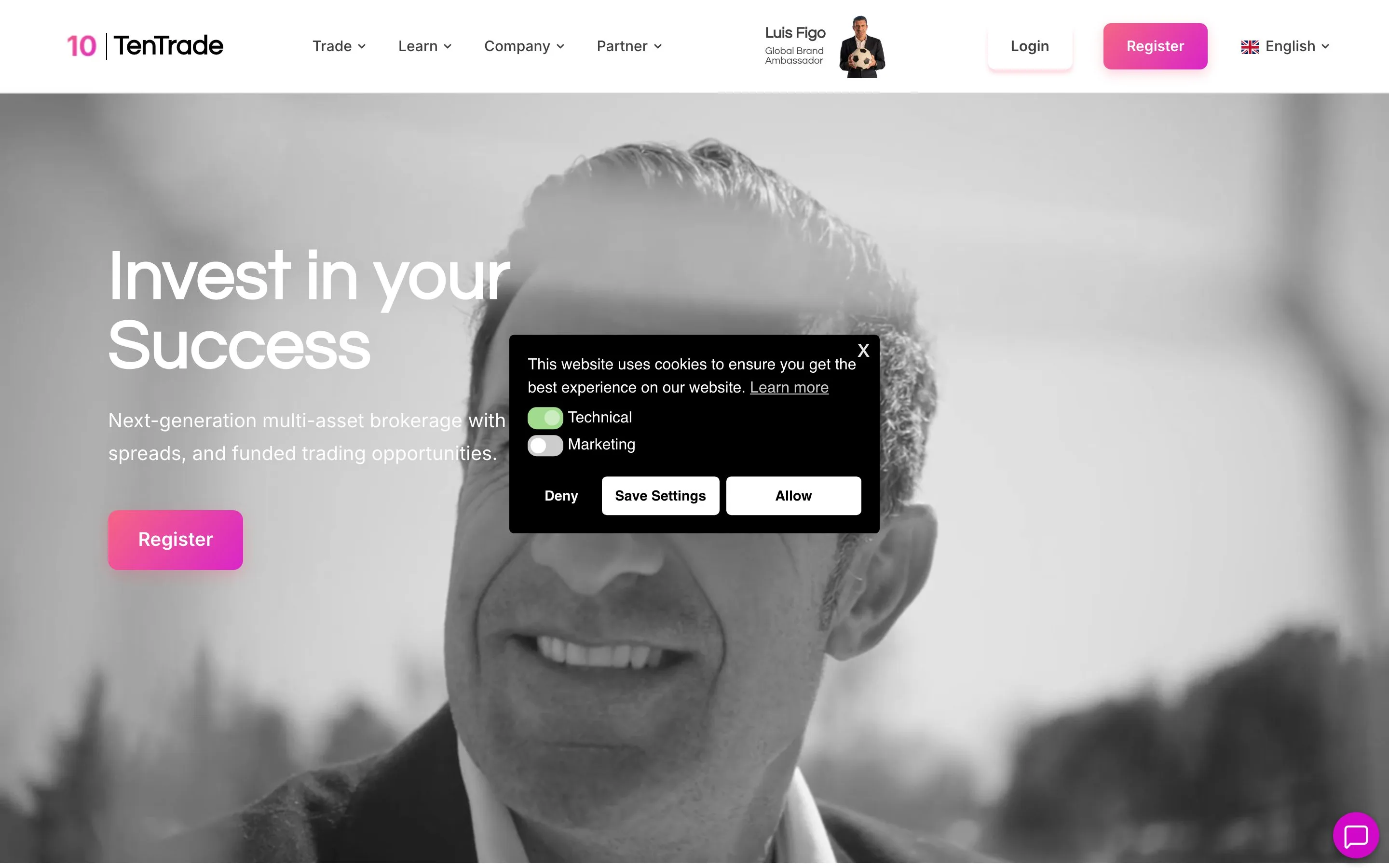 Website von Ten Trade
